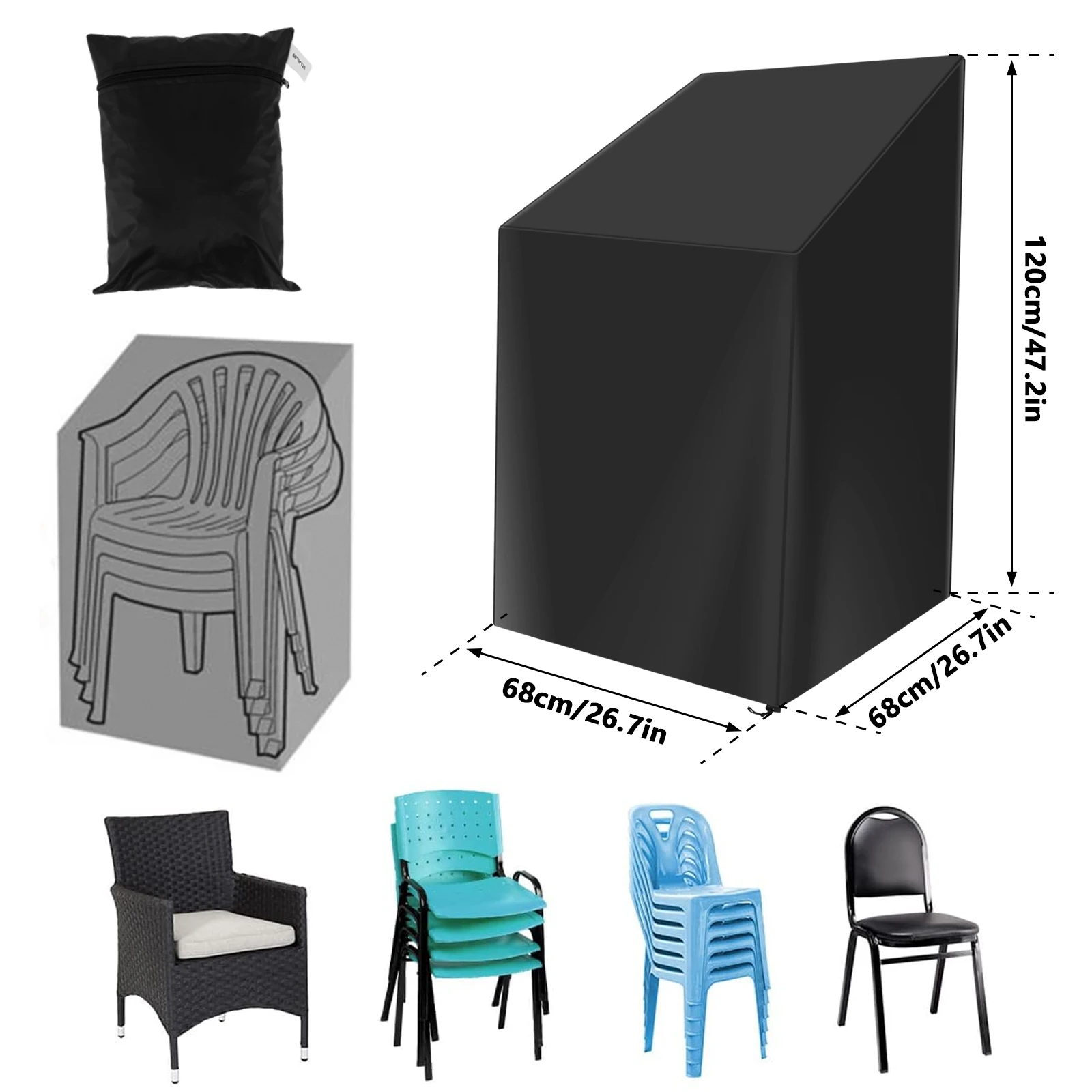 Stacked Chair Dust Cover with  - Outdoor Furniture Fabric review and price