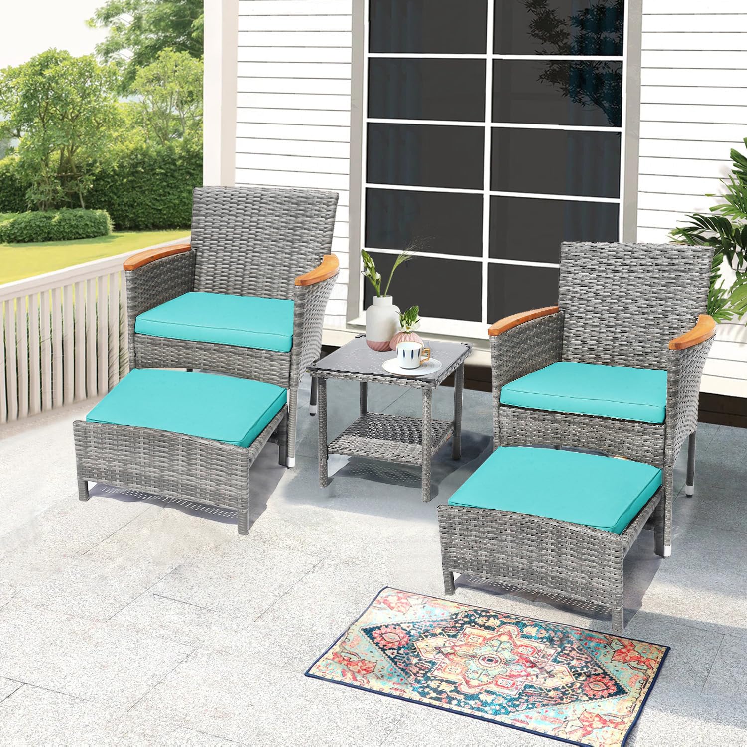 o*-5 PCS Outdoor Patio Furnitu - Outdoor Furniture Ofo review and price