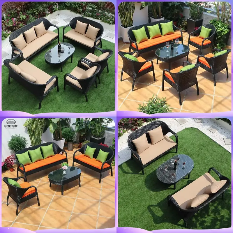 Outdoor Wicker Sofa Set for Pa - Rattan Lounge Set review and price