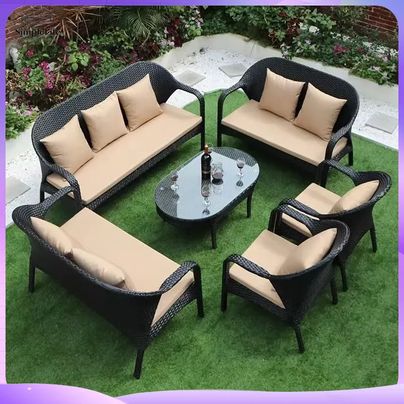Outdoor Wicker Sofa Set for Pa - Rattan Lounge Set review and price