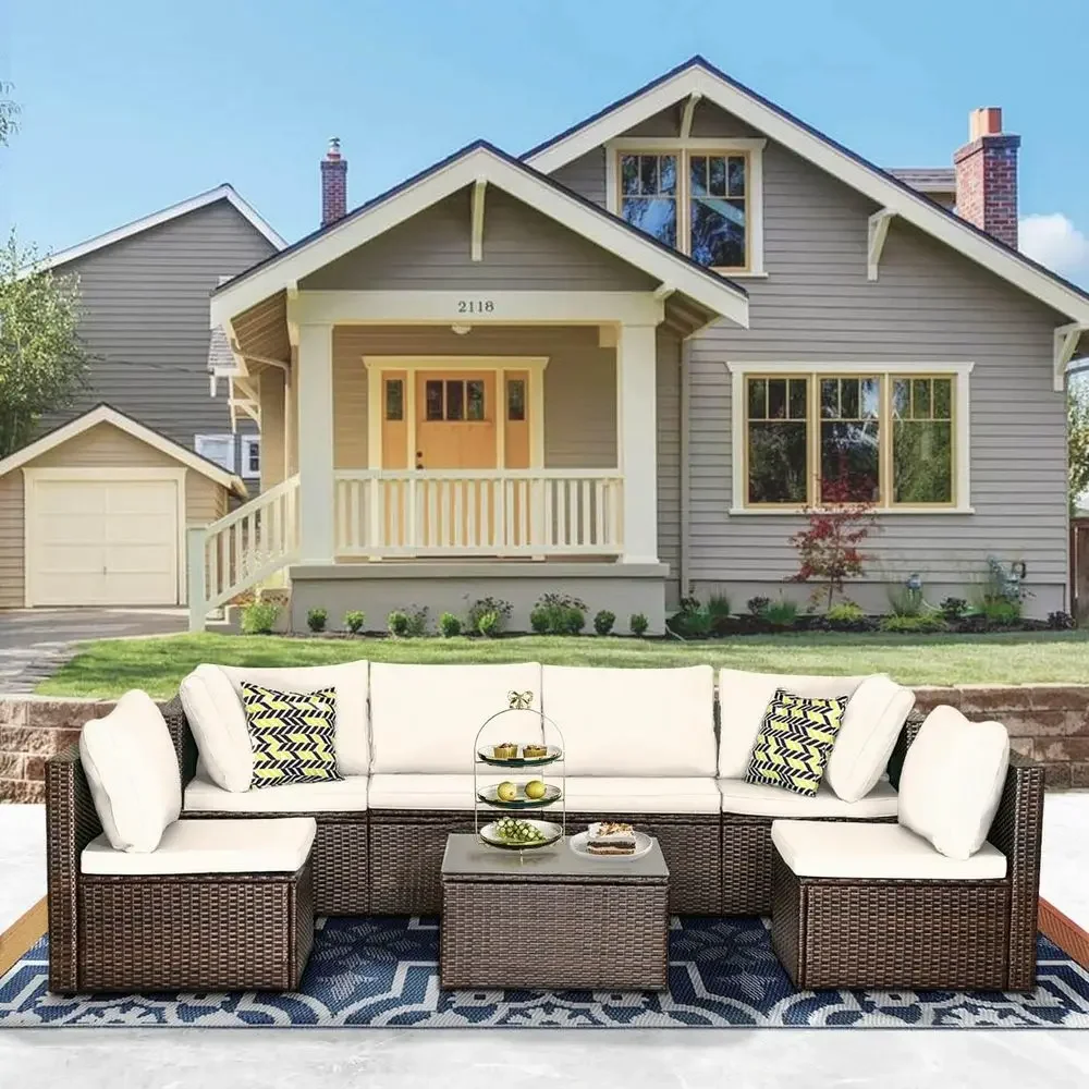 7-Piece Outdoor Wicker Section - Outdoor Furniture Ofo review and price