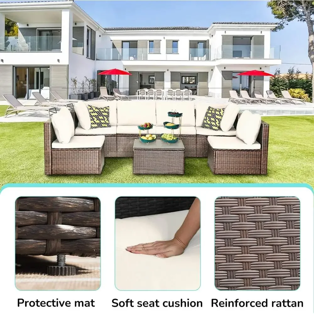 7-Piece Outdoor Wicker Section - Outdoor Furniture Ofo review and price