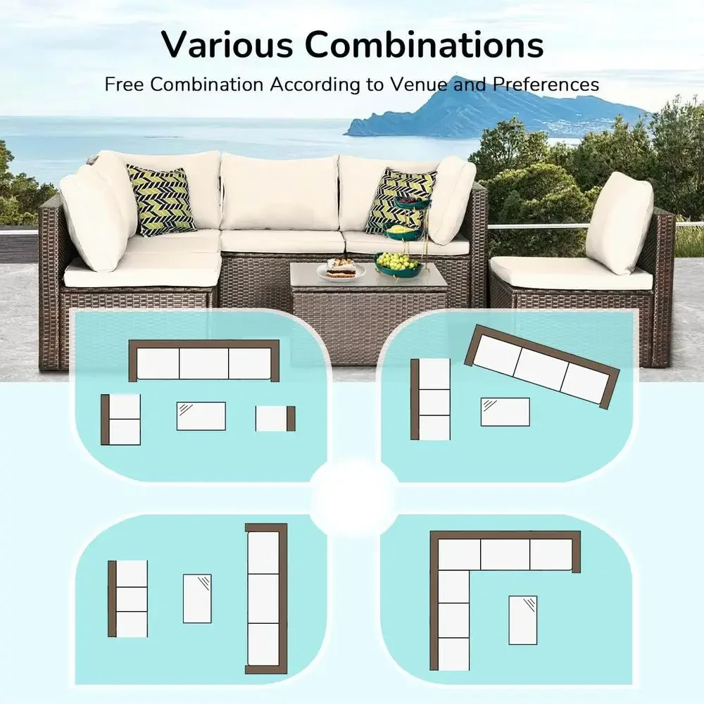7-Piece Outdoor Wicker Section - Outdoor Furniture Ofo review and price