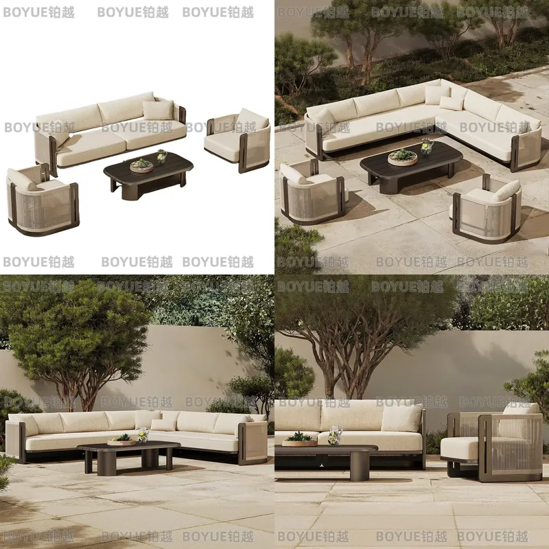 Outdoor Rattan Sofa Set Alumin - Rattan Lounge Set review and price