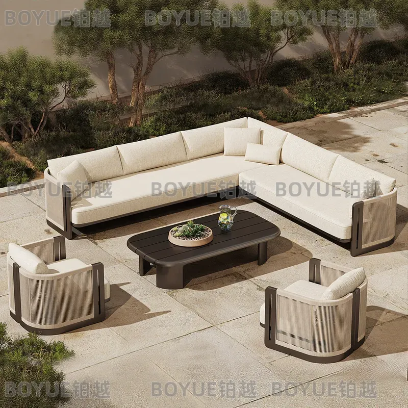 Outdoor Rattan Sofa Set Alumin - Rattan Lounge Set review and price