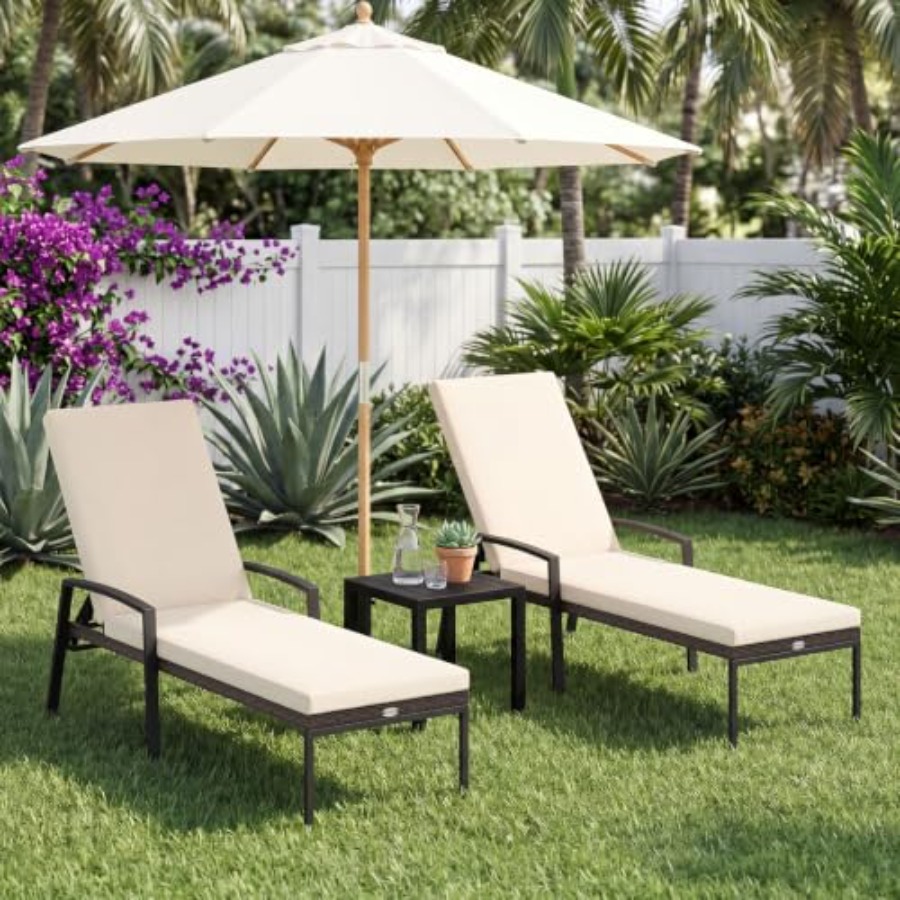Outdoor patio furniture set: 2 - Rattan Lounge Set review and price