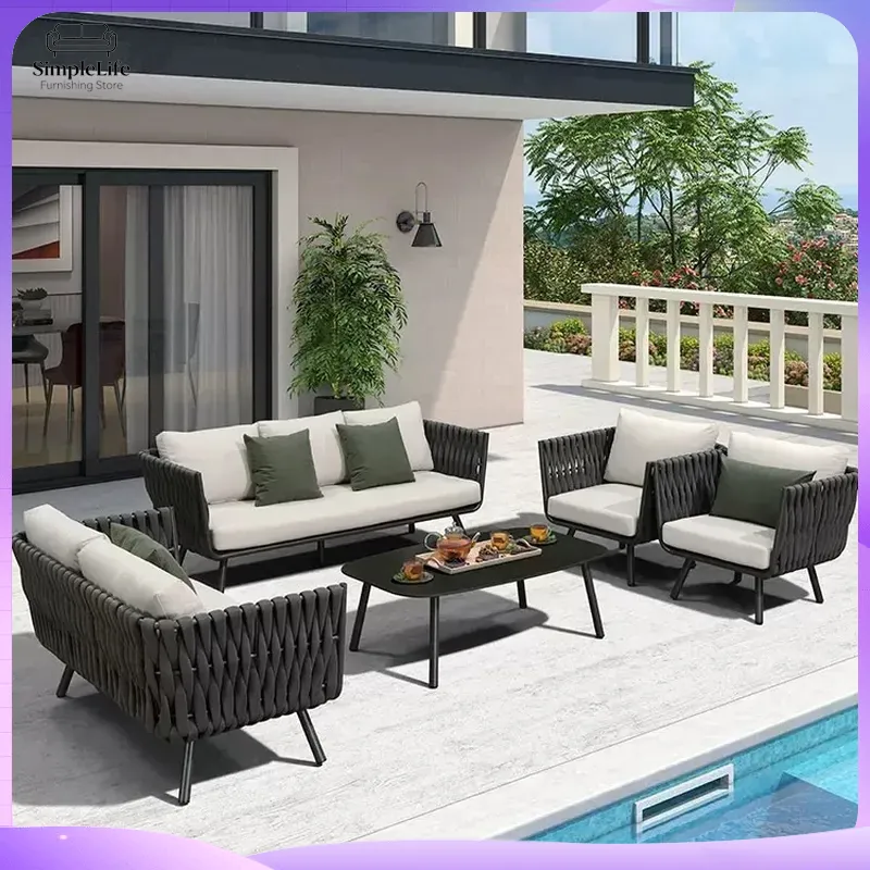 Outdoor Rattan Sofa Set for Ga - Rattan Lounge Set review and price