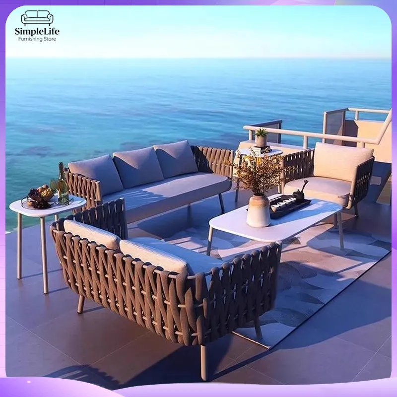 Outdoor Rattan Sofa Set for Ga - Rattan Lounge Set review and price