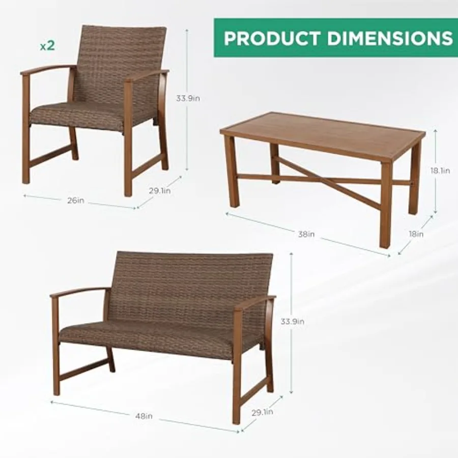 4-Piece Wicker Patio Furniture - Outdoor Furniture Durable review and price