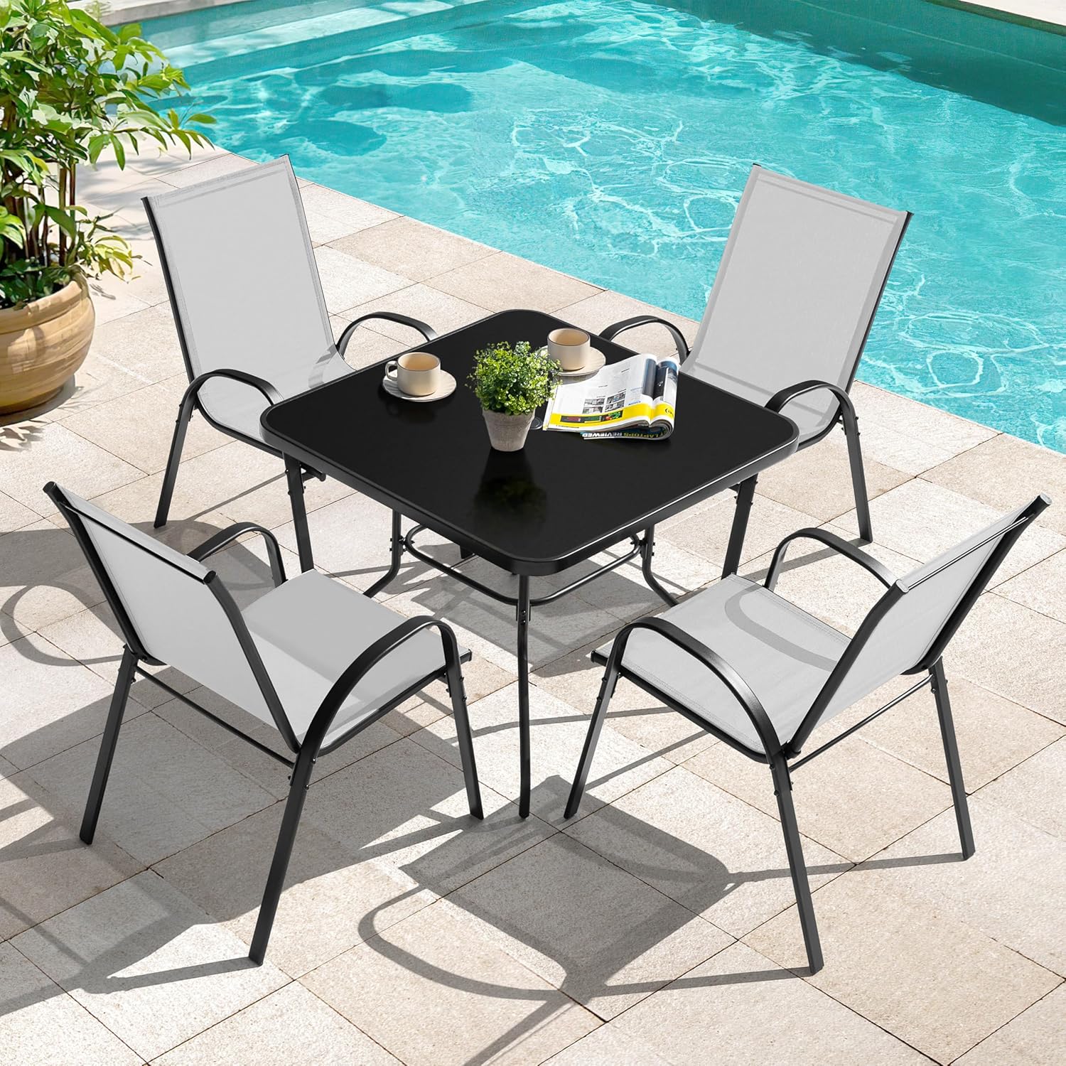 o*-5 Piece Patio Dining Set, M - Outdoor Furniture Ofo review and price