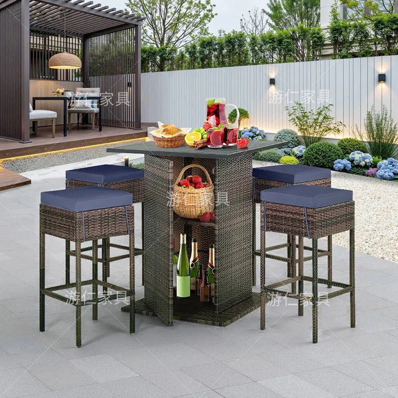 Wicker Rattan Bar Table and Ch - Rattan Lounge Set review and price