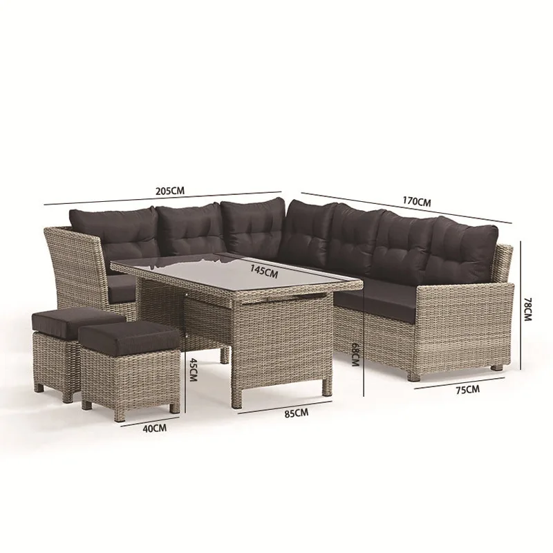 Outdoor PE Wicker Lounge Sofa  - Rattan Lounge Set review and price