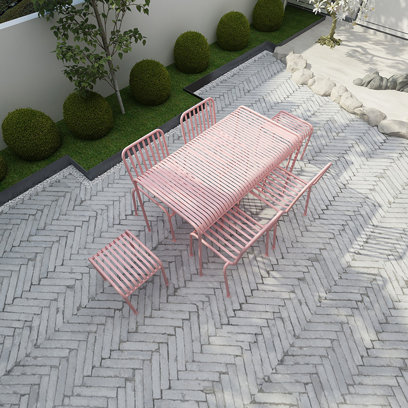 Pink Wrought Iron Garden Table - Outdoor Furniture Ofo review and price
