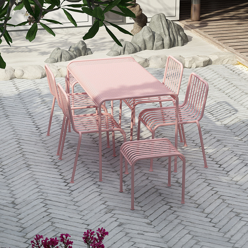 Pink Wrought Iron Garden Table - Outdoor Furniture Ofo review and price