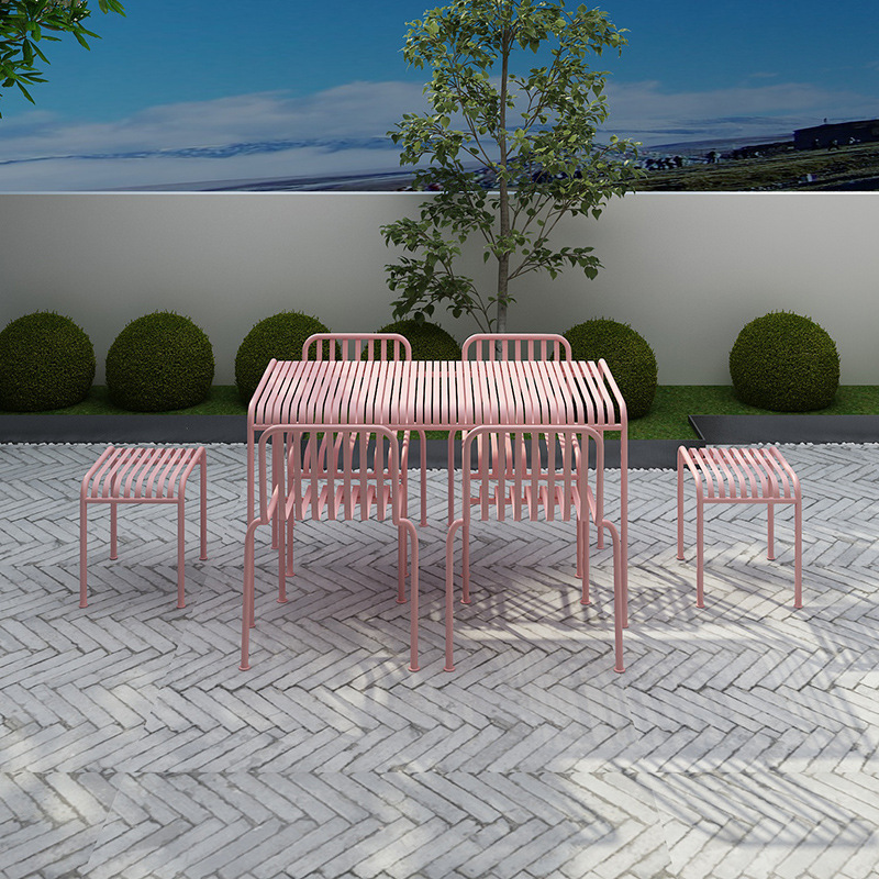 Pink Wrought Iron Garden Table - Outdoor Furniture Ofo review and price