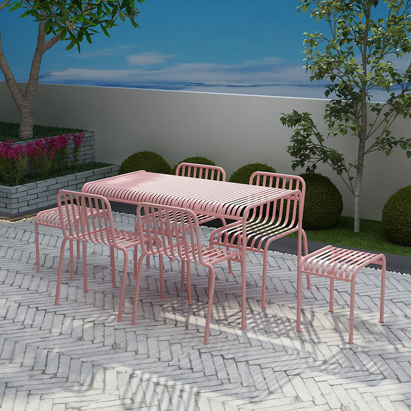 Pink Wrought Iron Garden Table - Outdoor Furniture Ofo review and price