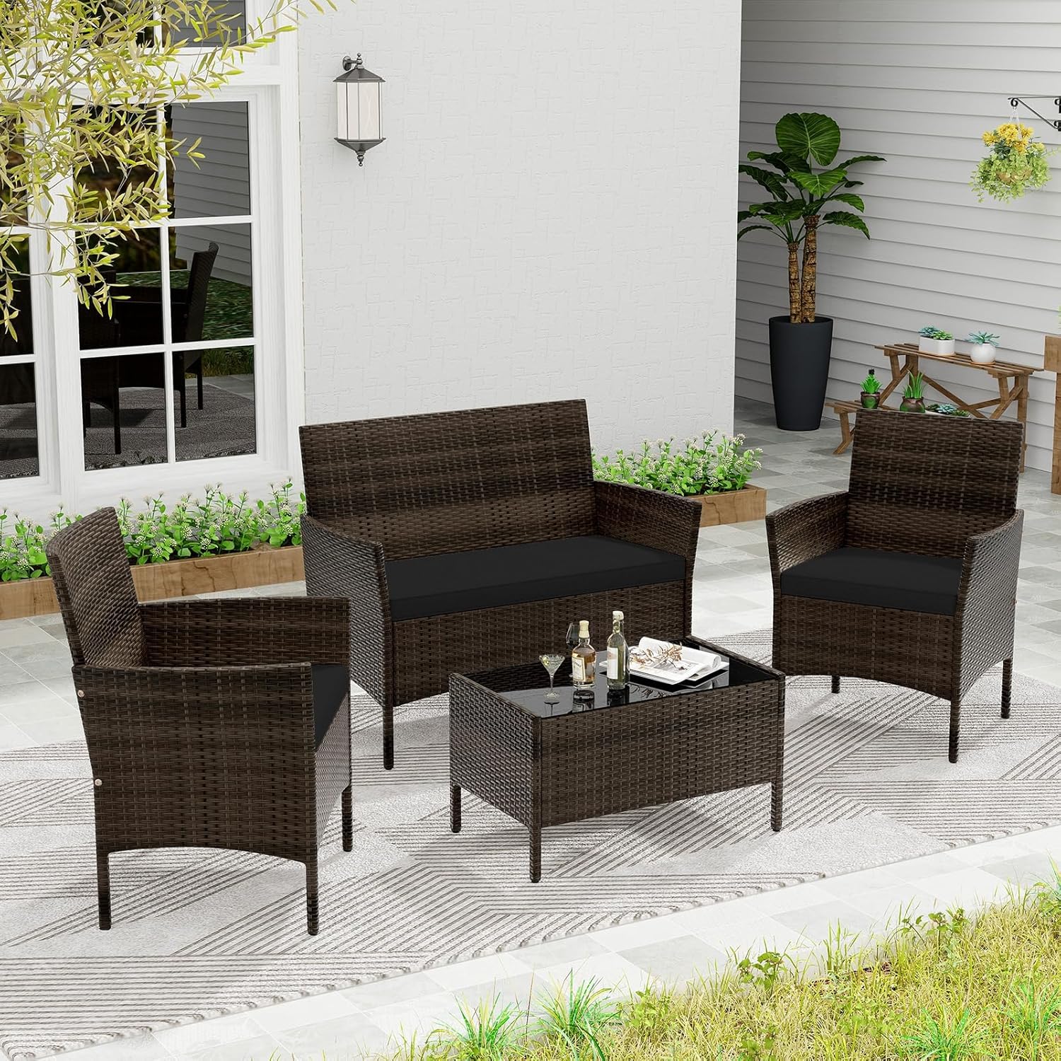 o*-4 Piece Patio Furniture Set - Outdoor Furniture Ofo review and price